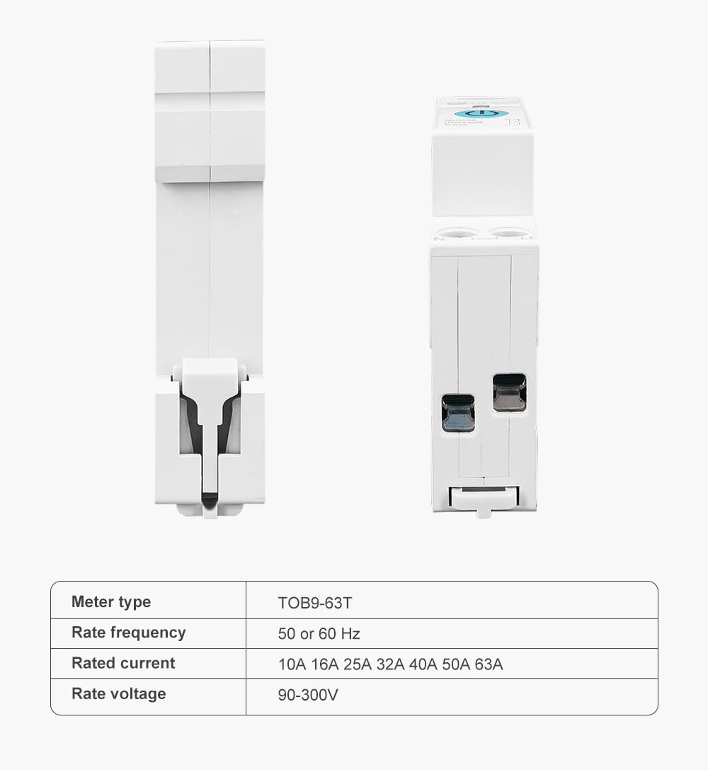 TOMZN Smart Circuit Breaker works on Tuya Smart life adjustable 1-63A (Conector)