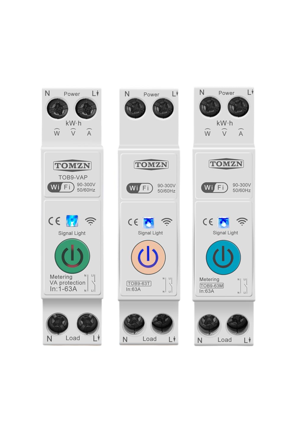 TOMZN Smart Circuit Breaker works on Tuya Smart life adjustable 1-63A (Conector)