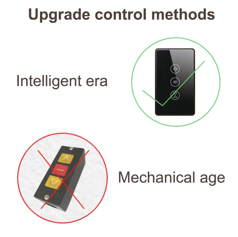 Smart Curtain or Shutter Wi-Fi Touch Switch | Smart Life App & Tuya App (Black)